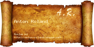 Anton Roland névjegykártya